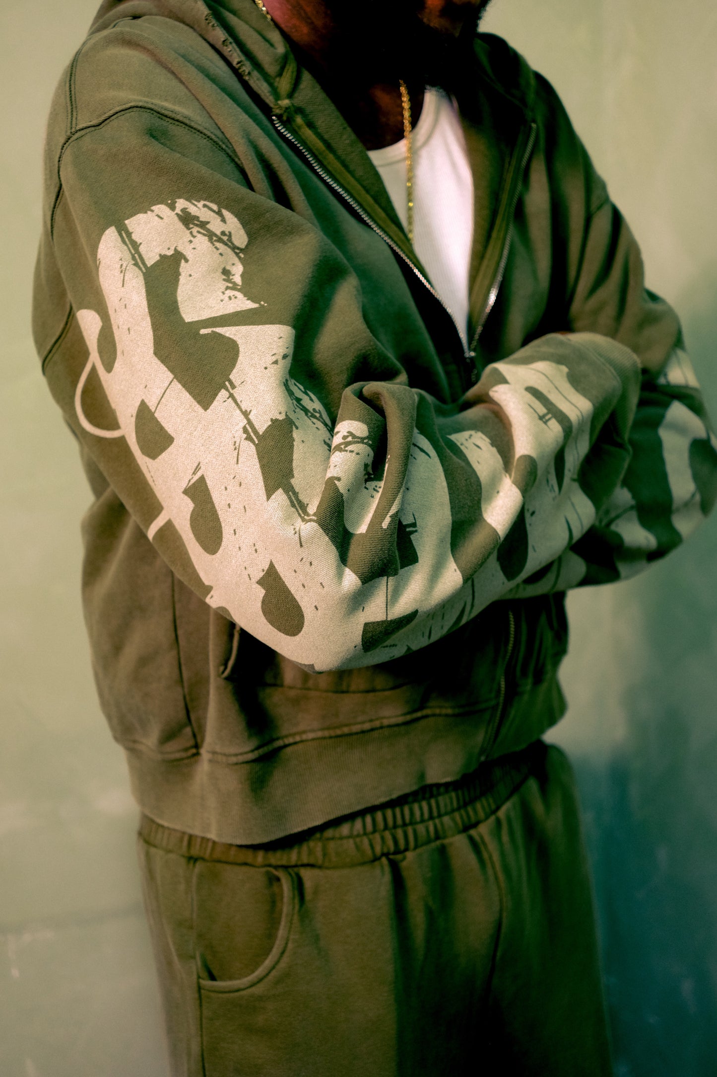 Swamp Moss Zip Up Hoodie